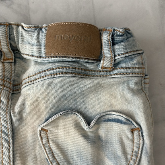 Mayoral Little Girls Light Blue Floral Lace Jeans (24M) - Picture 8 of 9